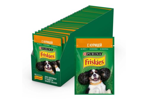 Frisky / Пурина Фрискис пухи для взрослых собак с курицей (цена пакета).