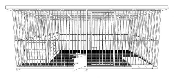 Рисунок вольера для крупной собаки