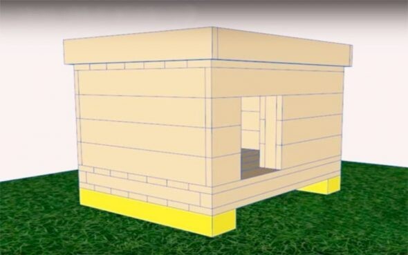 Домик для собаки своими руками: Инструкции по изготовлению досок, поддонов и картона